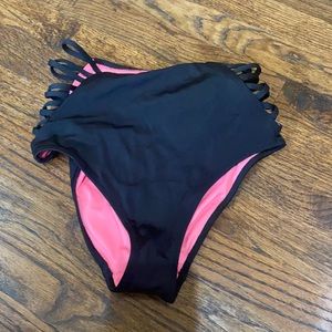 PINK high waisted bikini bottom